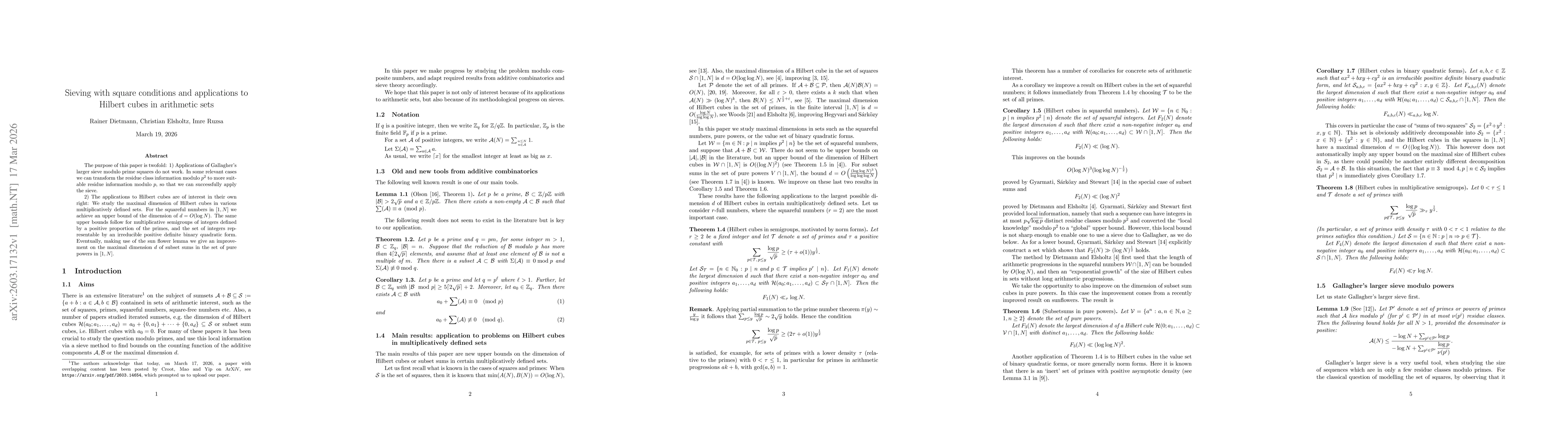 Thumbnail for Sieving with square conditions and applications to Hilbert cubes in arithmetic sets