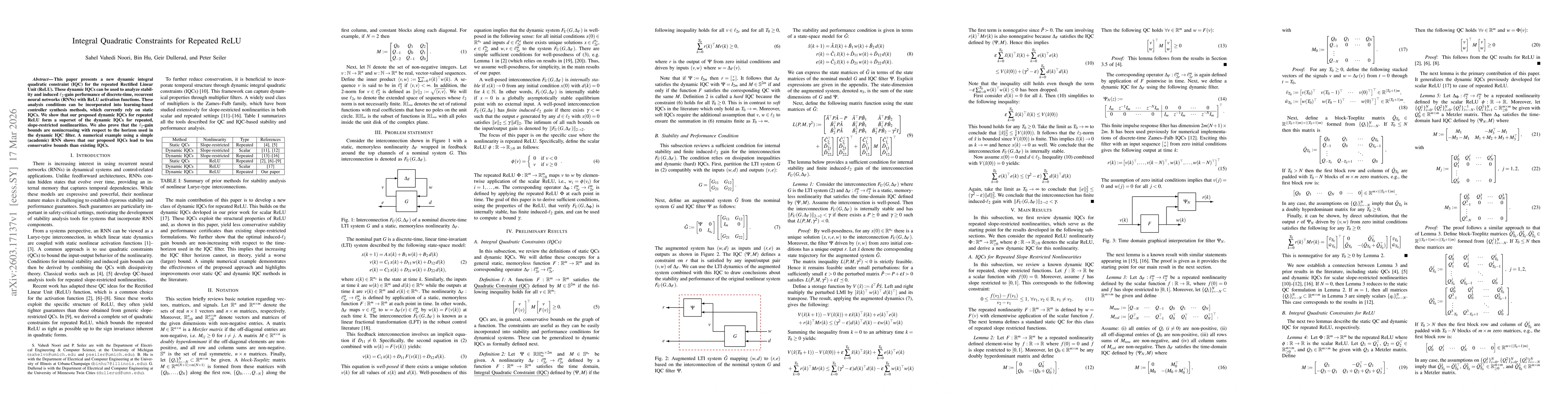 Thumbnail for Integral Quadratic Constraints for Repeated ReLU