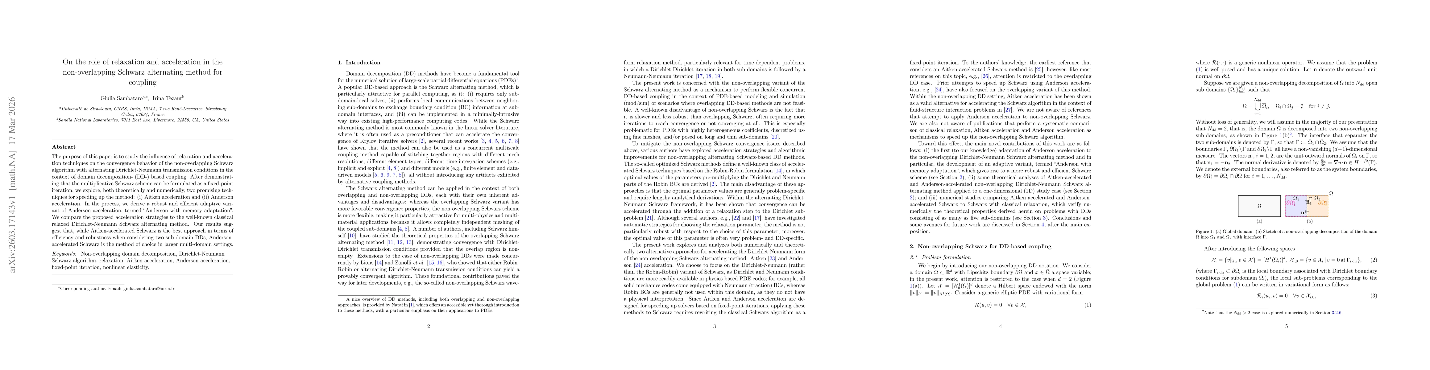 Thumbnail for On the role of relaxation and acceleration in the non-overlapping Schwarz alternating method for coupling