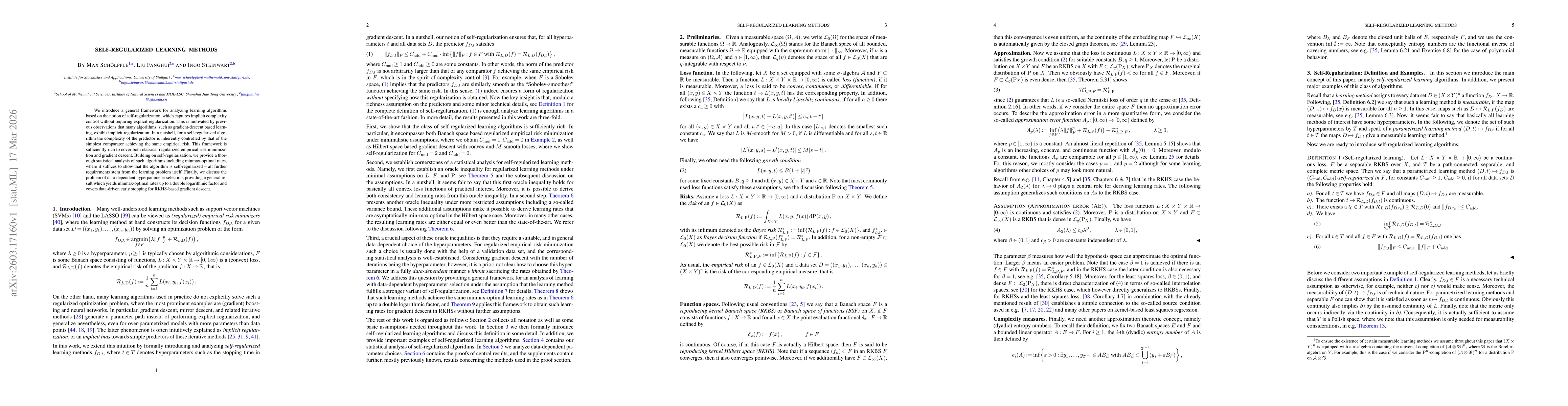 Thumbnail for Self-Regularized Learning Methods