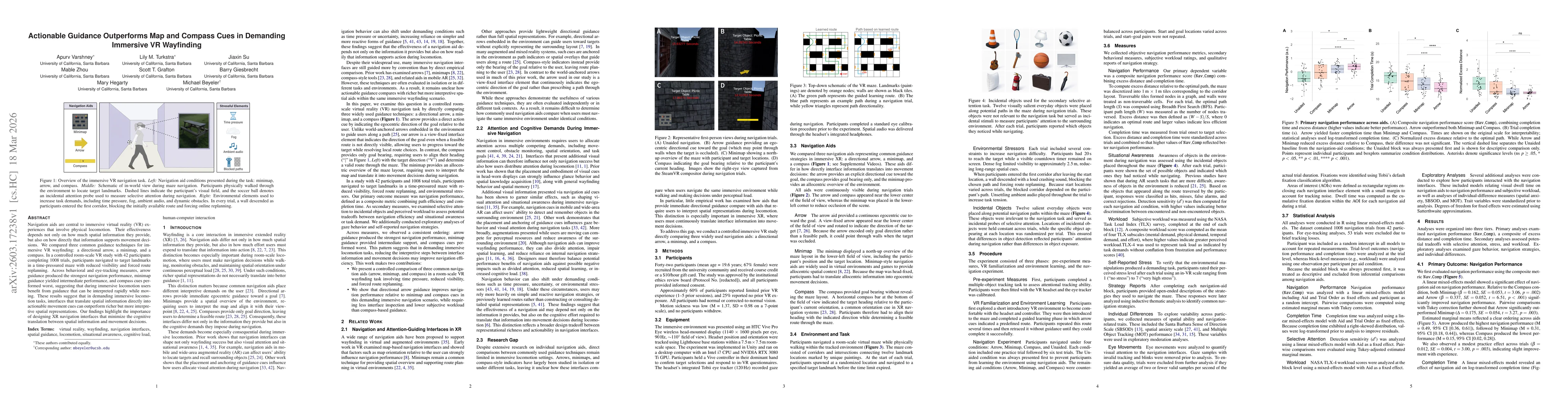 Thumbnail for Actionable Guidance Outperforms Map and Compass Cues in Demanding Immersive VR Wayfinding