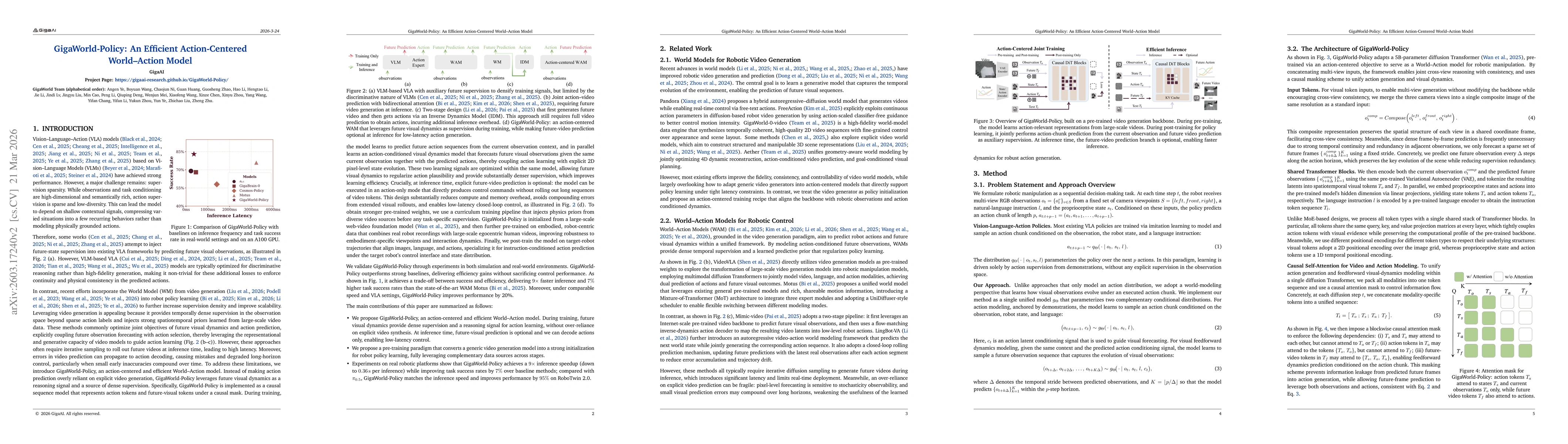 Thumbnail for GigaWorld-Policy: An Efficient Action-Centered World--Action Model