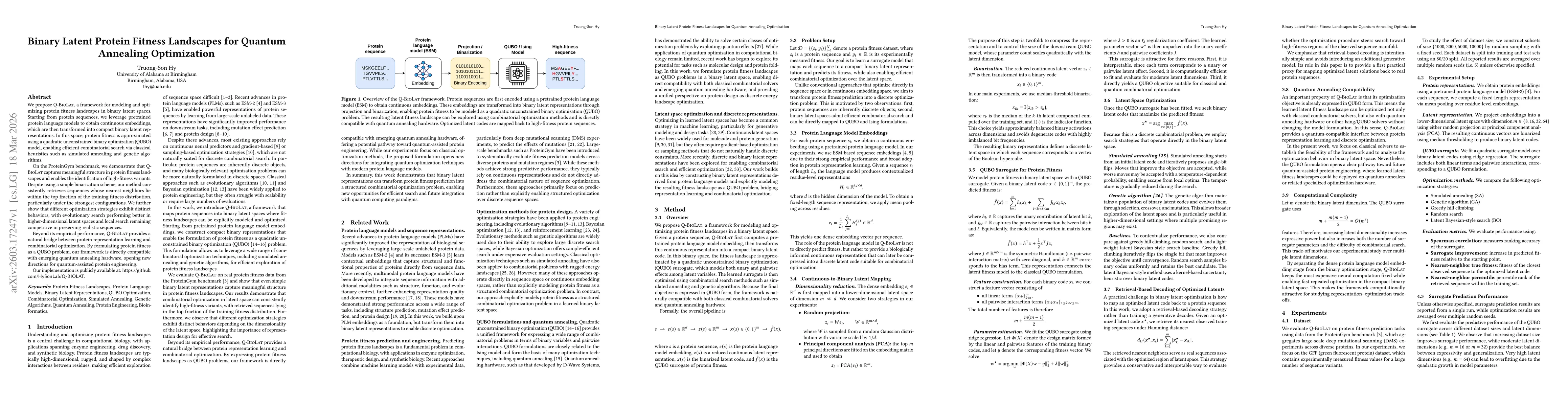 Thumbnail for Binary Latent Protein Fitness Landscapes for Quantum Annealing Optimization