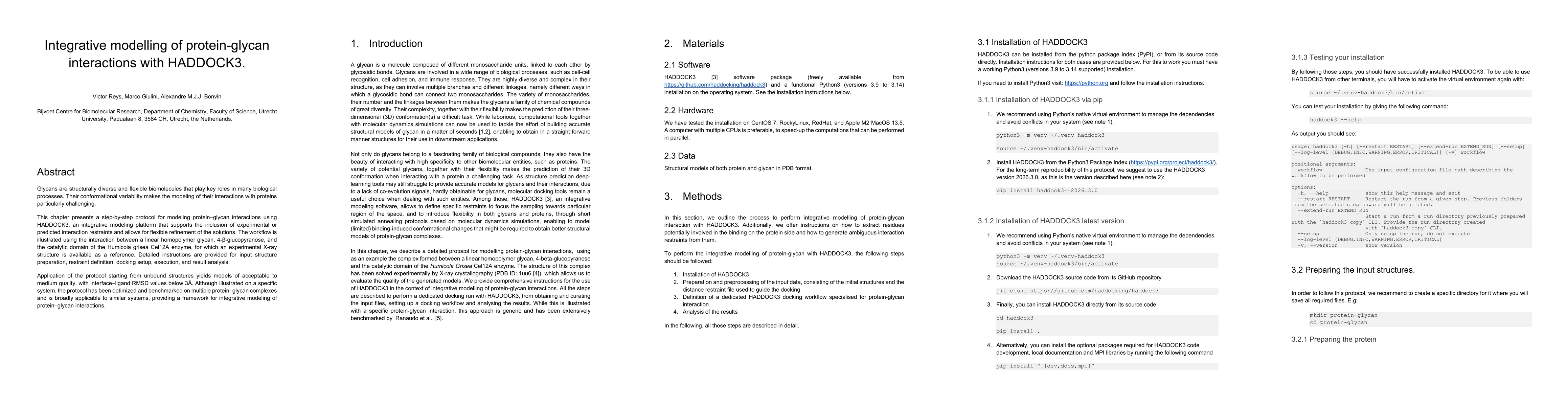 Thumbnail for Integrative modelling of protein-glycan interactions with HADDOCK3