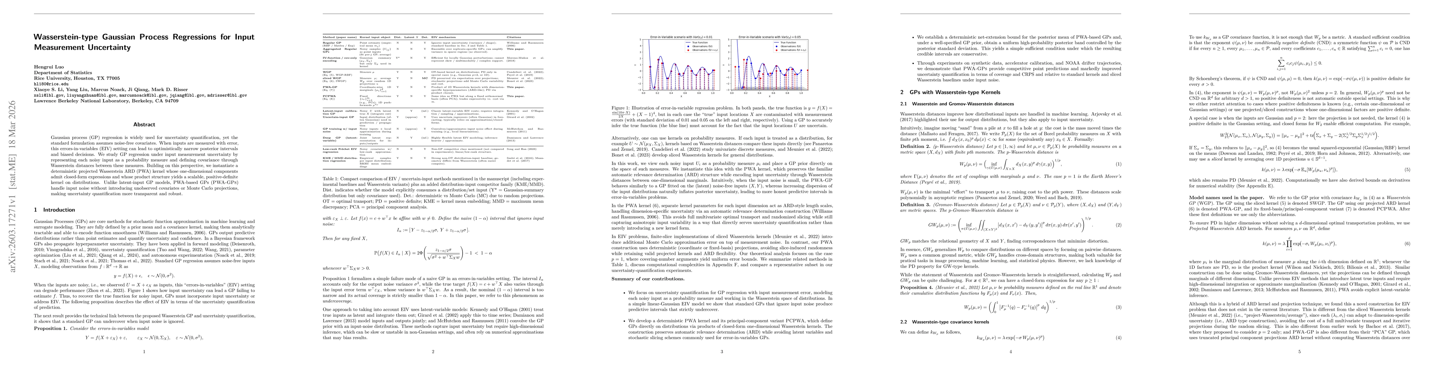 Thumbnail for Wasserstein-type Gaussian Process Regressions for Input Measurement Uncertainty