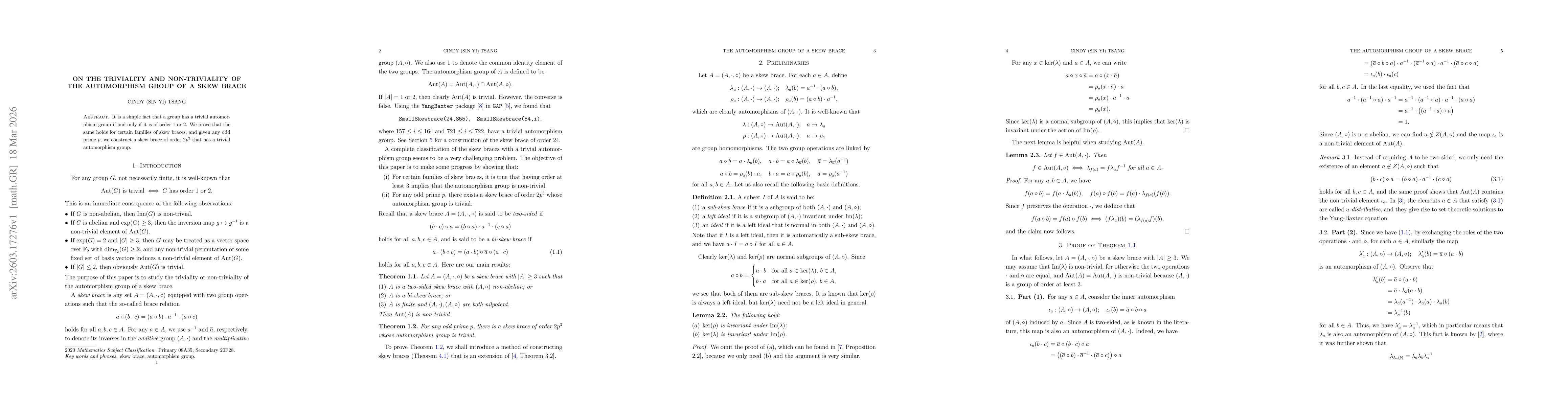 Thumbnail for On the triviality and non-triviality of the automorphism group of a skew brace