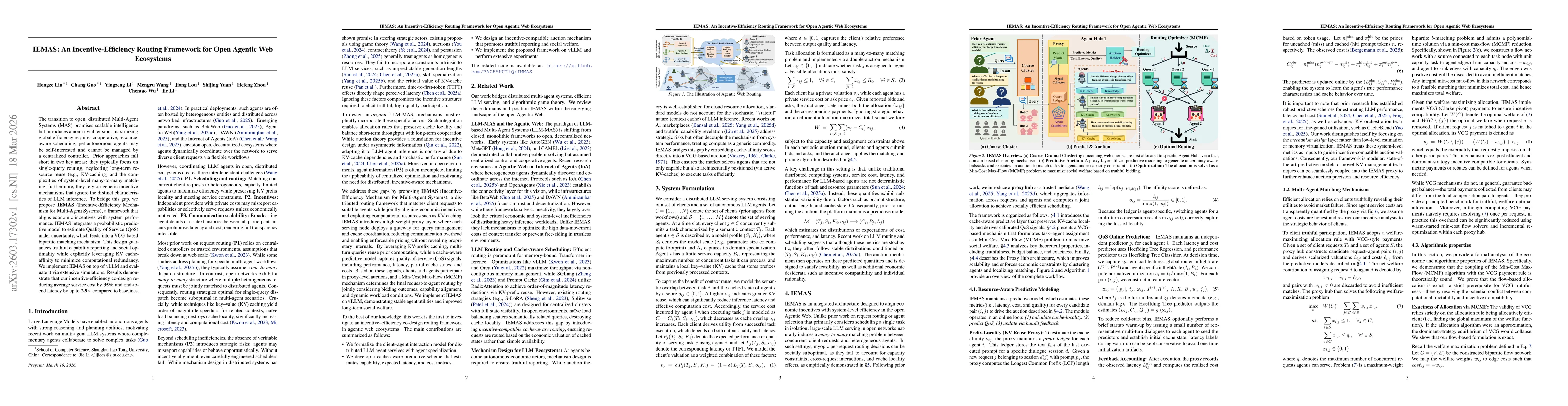 Thumbnail for IEMAS: An Incentive-Efficiency Routing Framework for Open Agentic Web Ecosystems