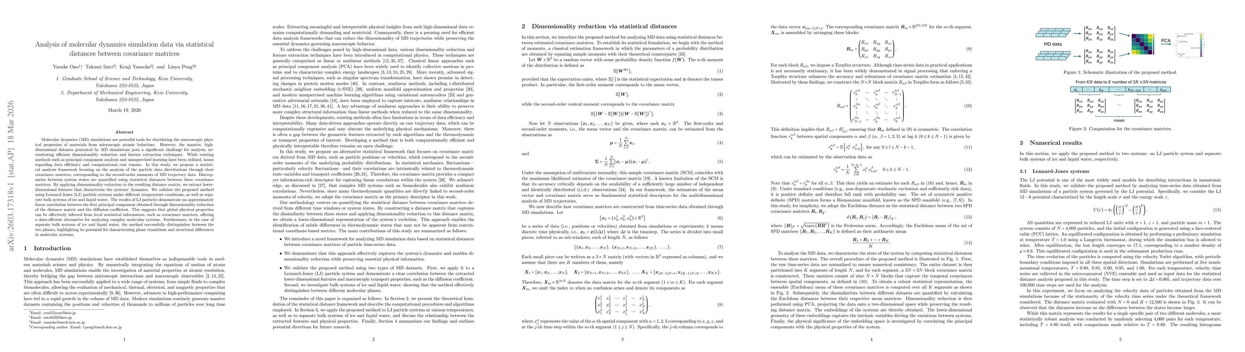 Thumbnail for Analysis of molecular dynamics simulation data via statistical distances between covariance matrices