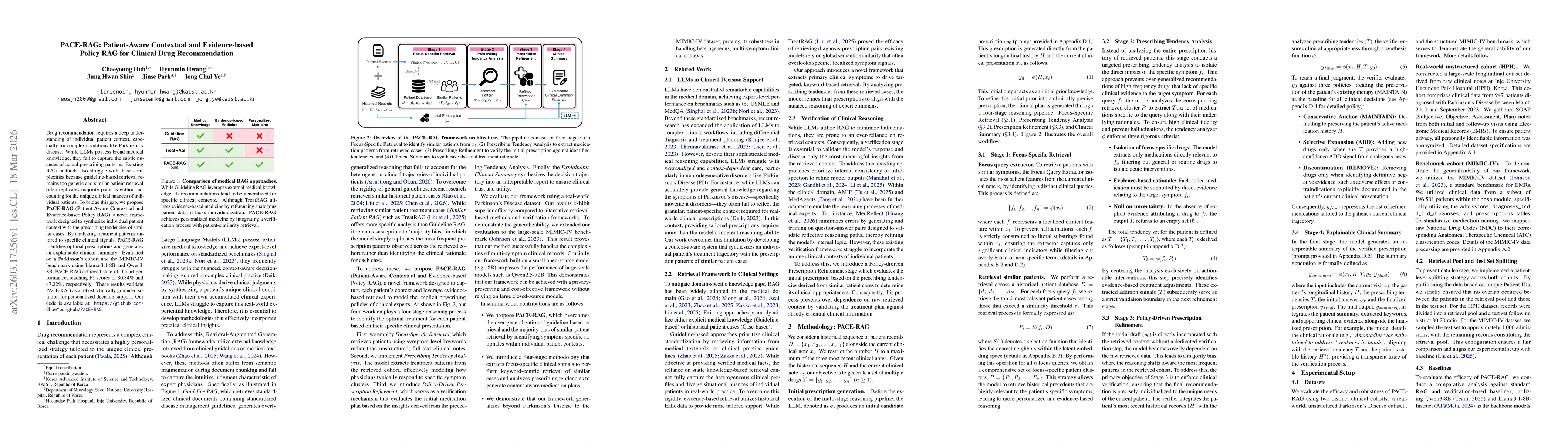Thumbnail for PACE-RAG: Patient-Aware Contextual and Evidence-based Policy RAG for Clinical Drug Recommendation