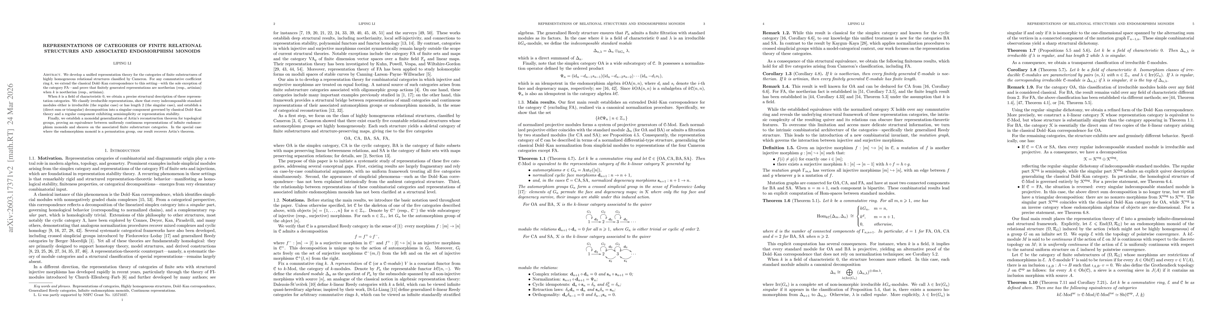 Thumbnail for Representations of categories of finite relational structures and associated endomorphism monoids