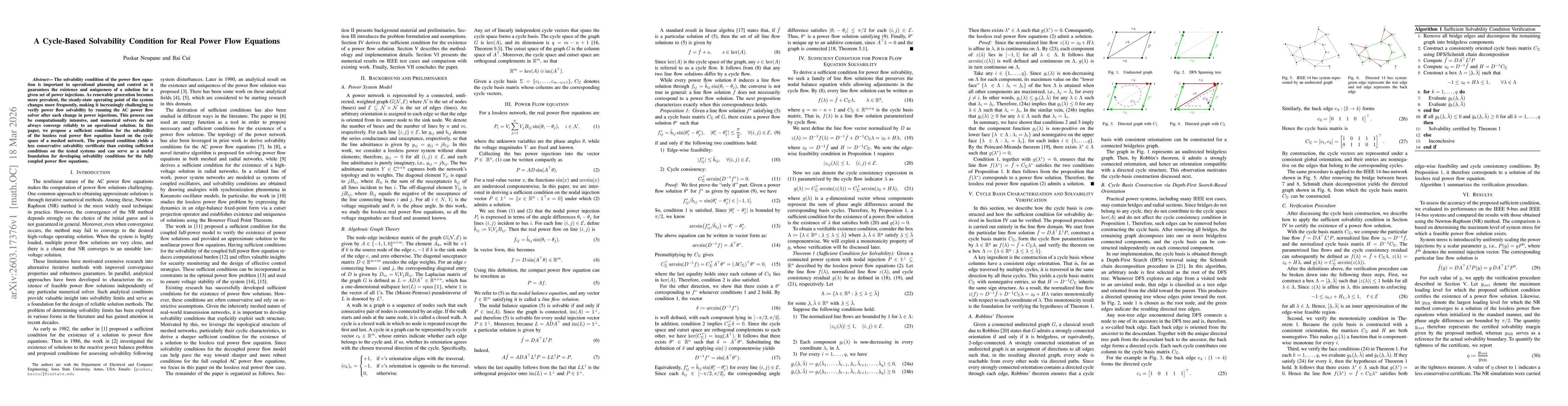Thumbnail for A Cycle-Based Solvability Condition for Real Power Flow Equations