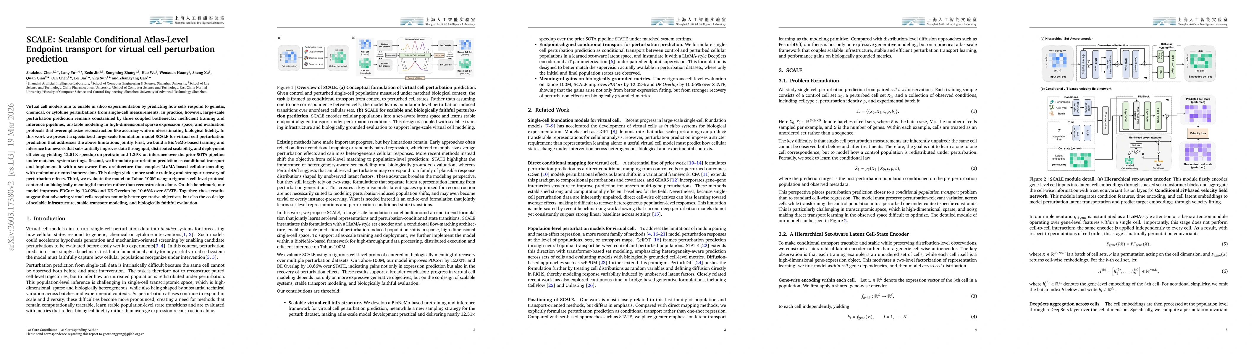 Thumbnail for SCALE:Scalable Conditional Atlas-Level Endpoint transport for virtual cell perturbation prediction