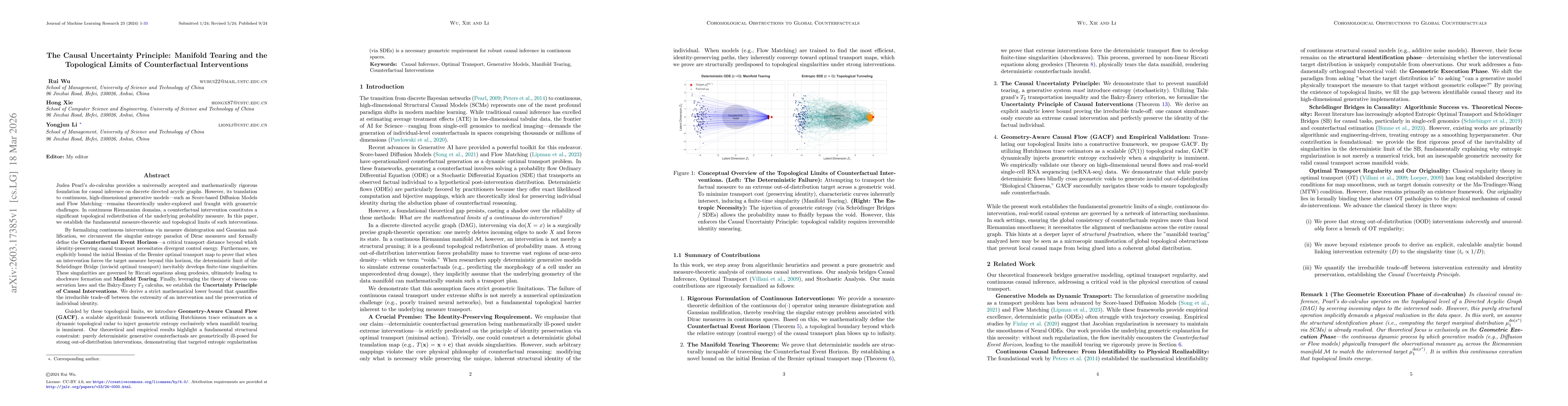 Thumbnail for The Causal Uncertainty Principle: Manifold Tearing and the Topological Limits of Counterfactual Interventions