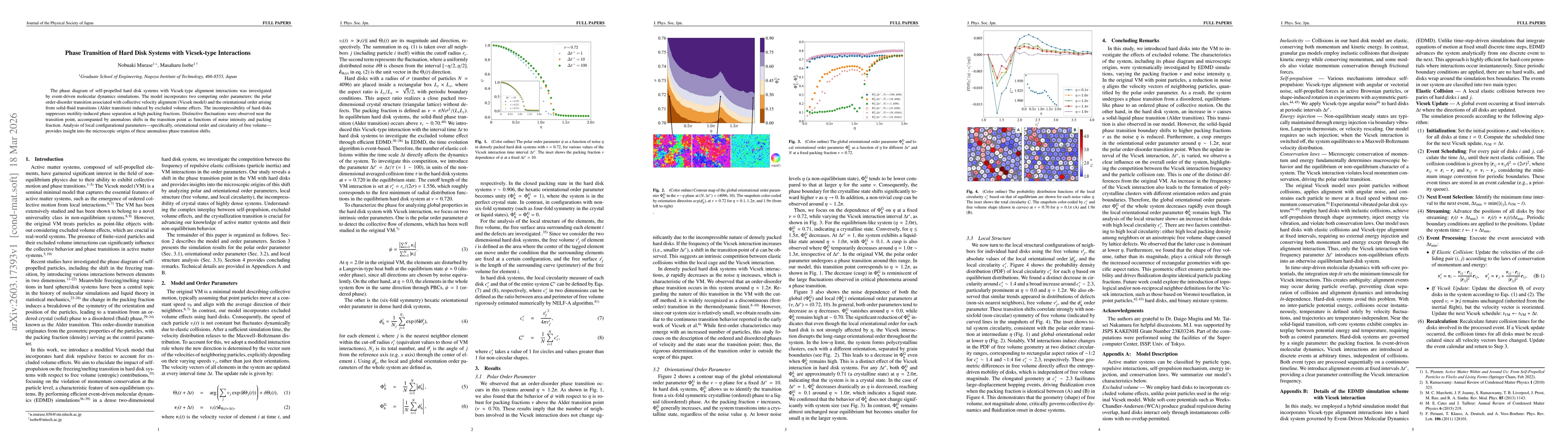 Thumbnail for Phase Transition of Hard Disk Systems with Vicsek-type Interactions