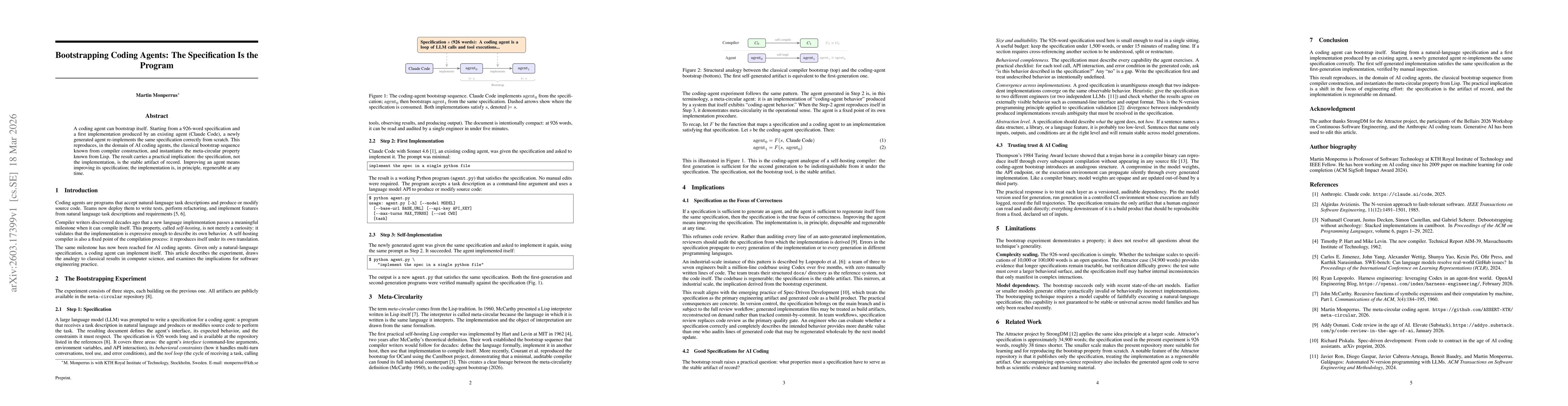 Thumbnail for Bootstrapping Coding Agents: The Specification Is the Program