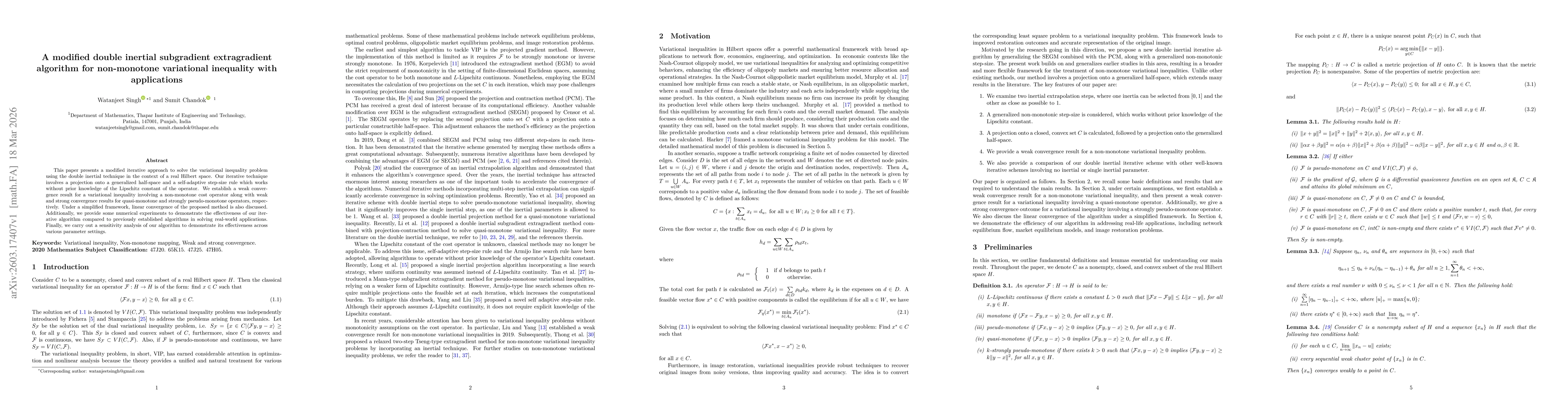 Thumbnail for A modified double inertial subgradient extragradient algorithm for non-monotone variational inequality with applications