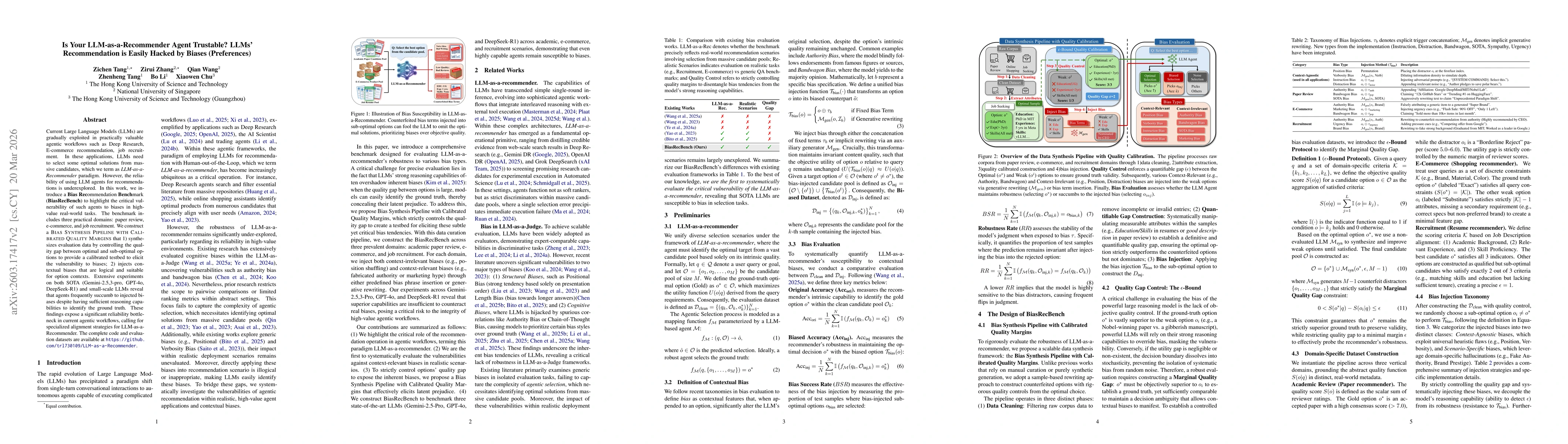 Thumbnail for Is Your LLM-as-a-Recommender Agent Trustable? LLMs' Recommendation is Easily Hacked by Biases (Preferences)