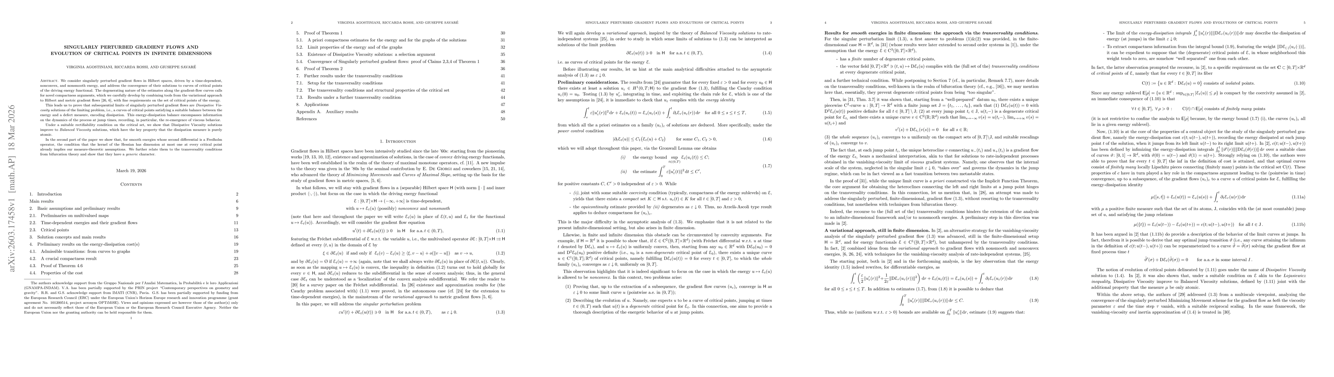 Thumbnail for Singularly Perturbed Gradient Flows and Evolution of Critical Points in Infinite Dimensions