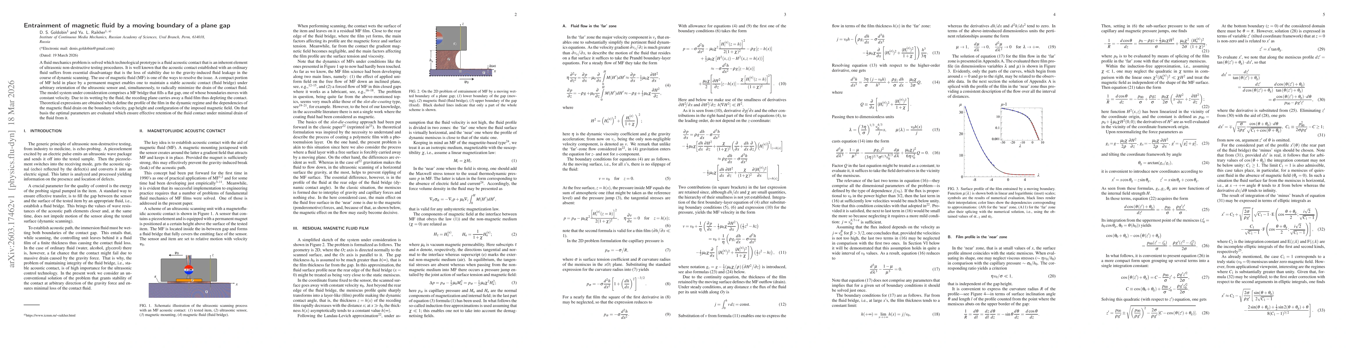 Thumbnail for Entrainment of magnetic fluid by a moving boundary of a plane gap