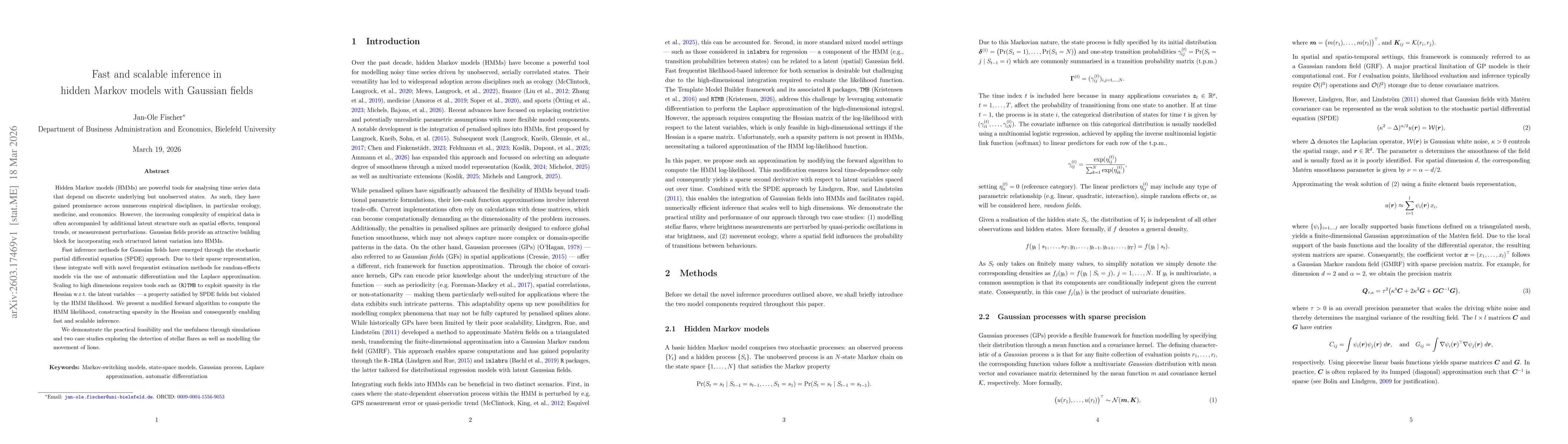Thumbnail for Fast and scalable inference in hidden Markov models with Gaussian fields