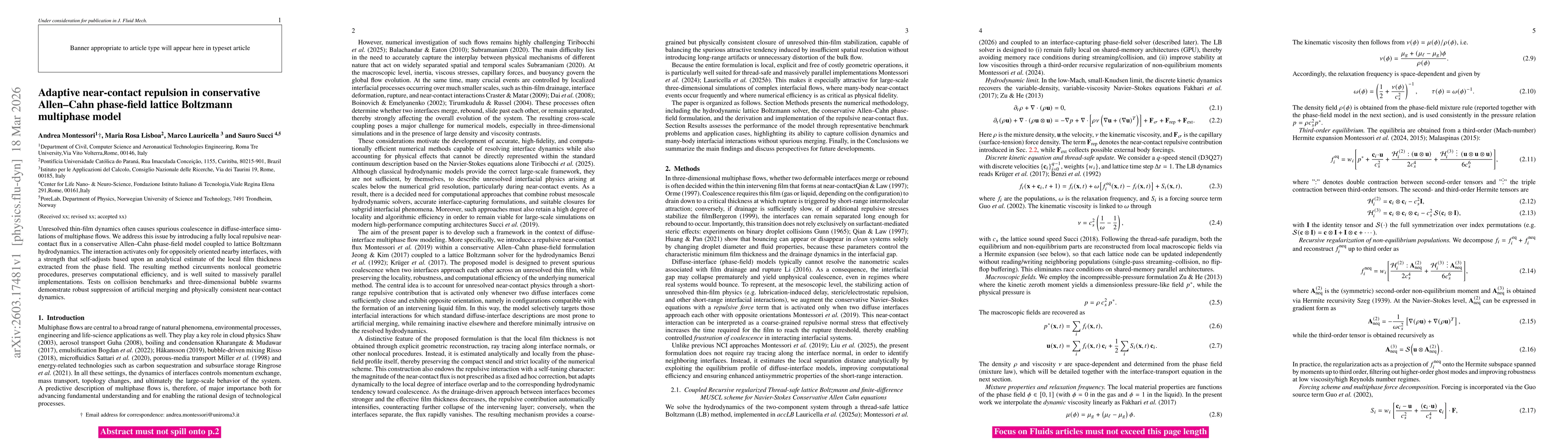 Thumbnail for Adaptive near-contact repulsion in conservative Allen-Cahn phase-field lattice Boltzmann multiphase model