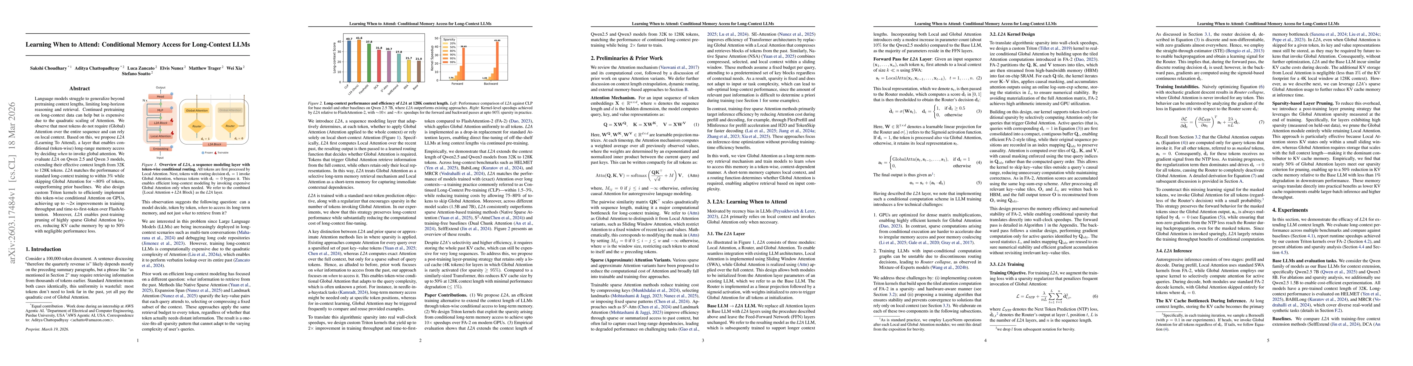 Thumbnail for Learning When to Attend: Conditional Memory Access for Long-Context LLMs