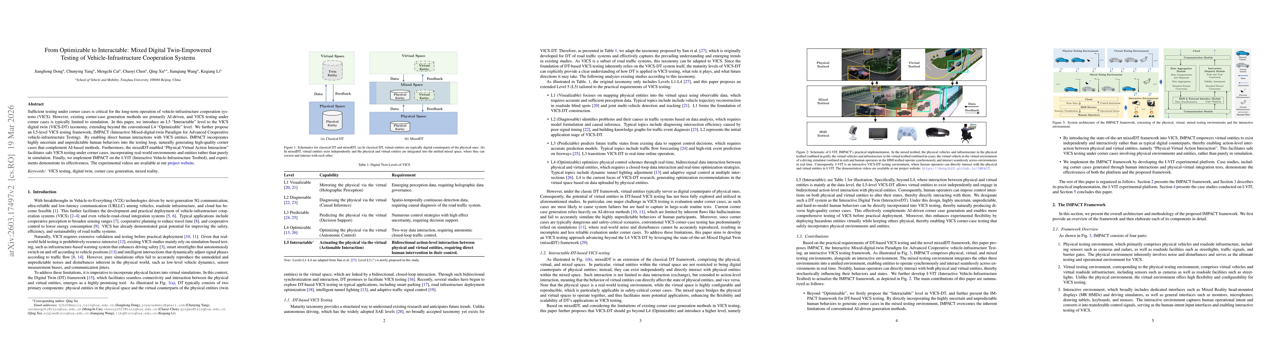 Thumbnail for From Optimizable to Interactable: Mixed Digital Twin-Empowered Testing of Vehicle-Infrastructure Cooperation Systems