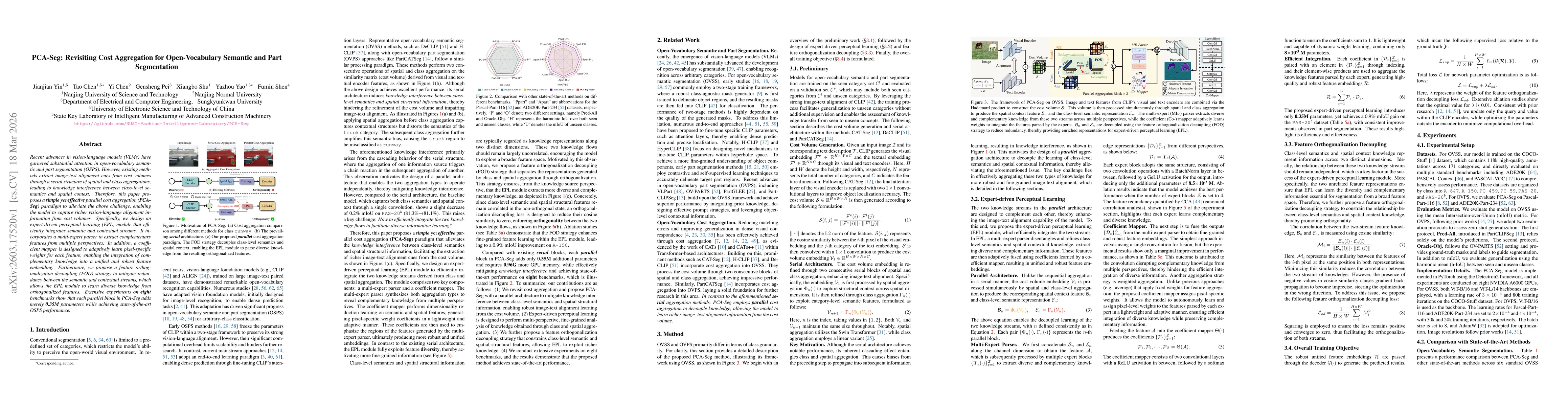 Thumbnail for PCA-Seg: Revisiting Cost Aggregation for Open-Vocabulary Semantic and Part Segmentation