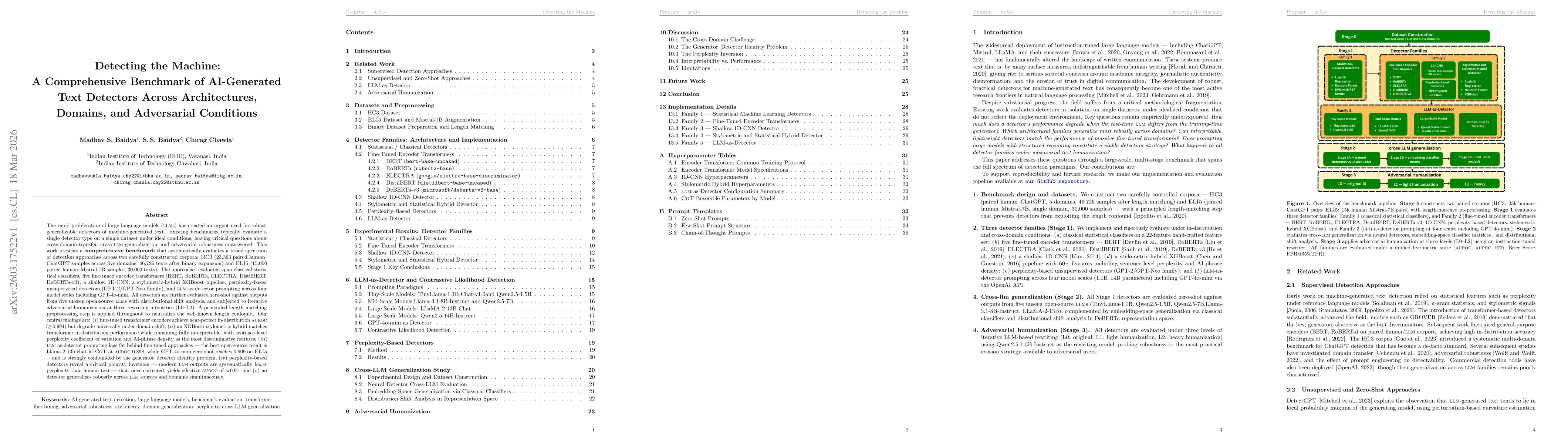 Thumbnail for Detecting the Machine: A Comprehensive Benchmark of AI-Generated Text Detectors Across Architectures, Domains, and Adversarial Conditions