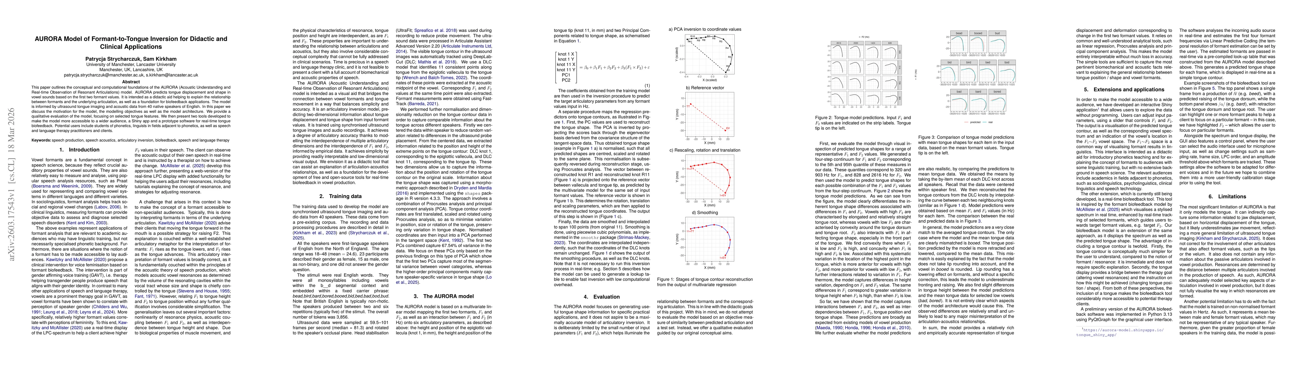 Thumbnail for AURORA Model of Formant-to-Tongue Inversion for Didactic and Clinical Applications