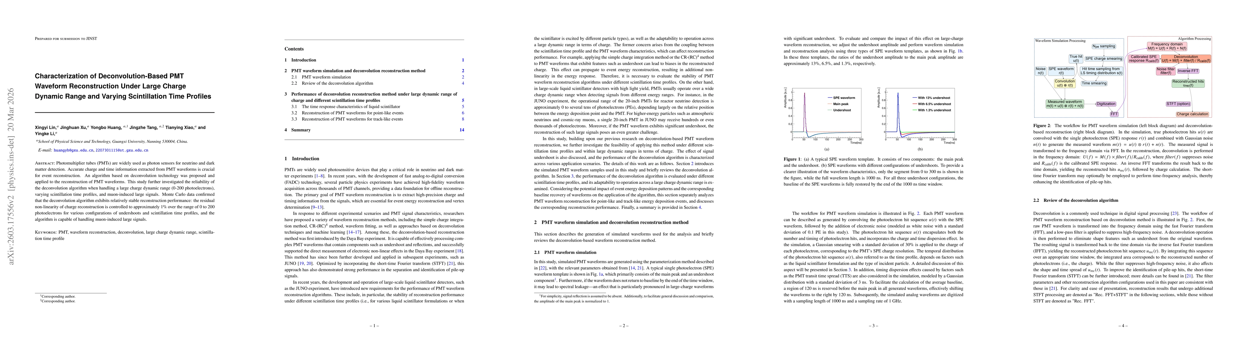 Thumbnail for Characterization of Deconvolution-Based PMT Waveform Reconstruction Under Large Charge Dynamic Range and Varying Scintillation Time Profiles