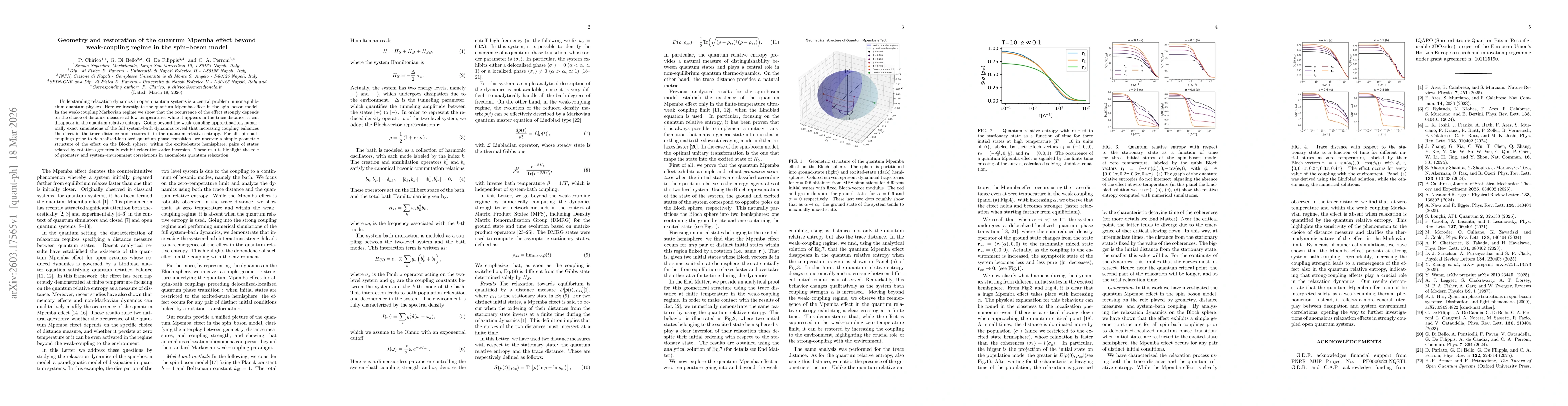 Thumbnail for Geometry and restoration of the quantum Mpemba effect beyond weak-coupling regime in the spin-boson model