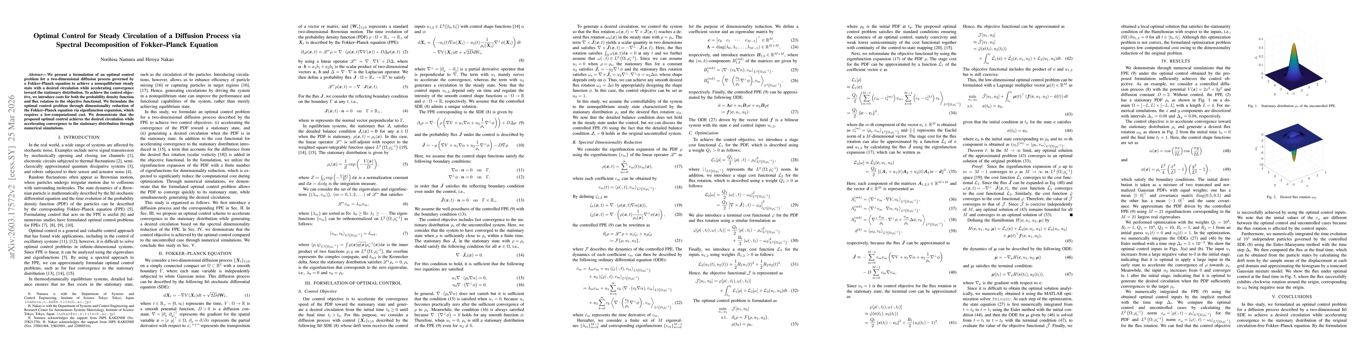Thumbnail for Optimal Control for Steady Circulation of a Diffusion Process via Spectral Decomposition of Fokker-Planck Equation
