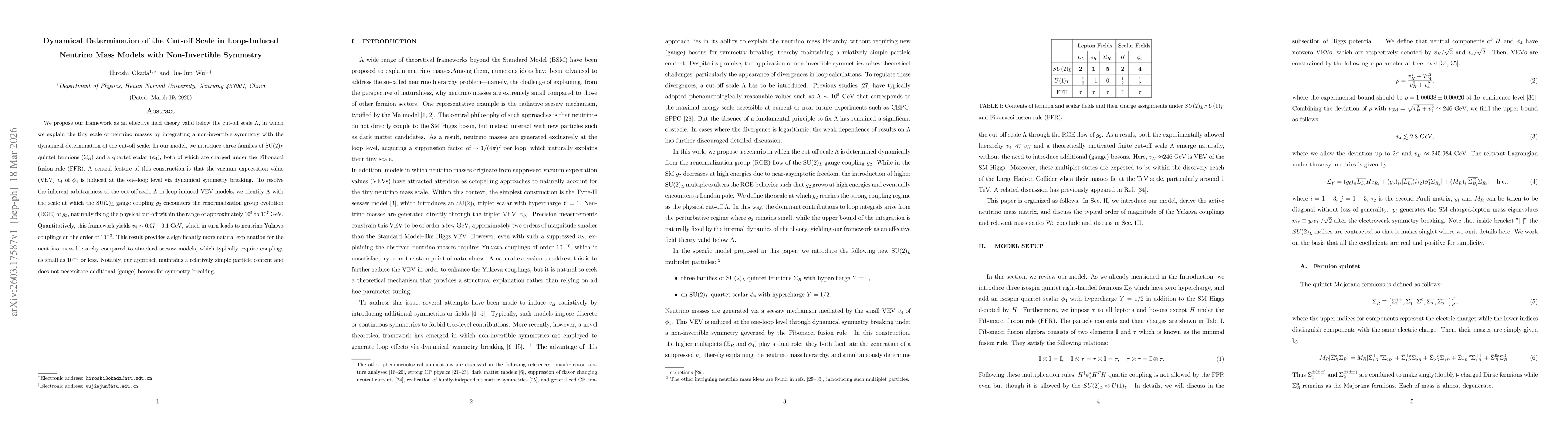 Thumbnail for Dynamical Determination of the Cut-off Scale in Loop-Induced Neutrino Mass Models with Non-Invertible Symmetry