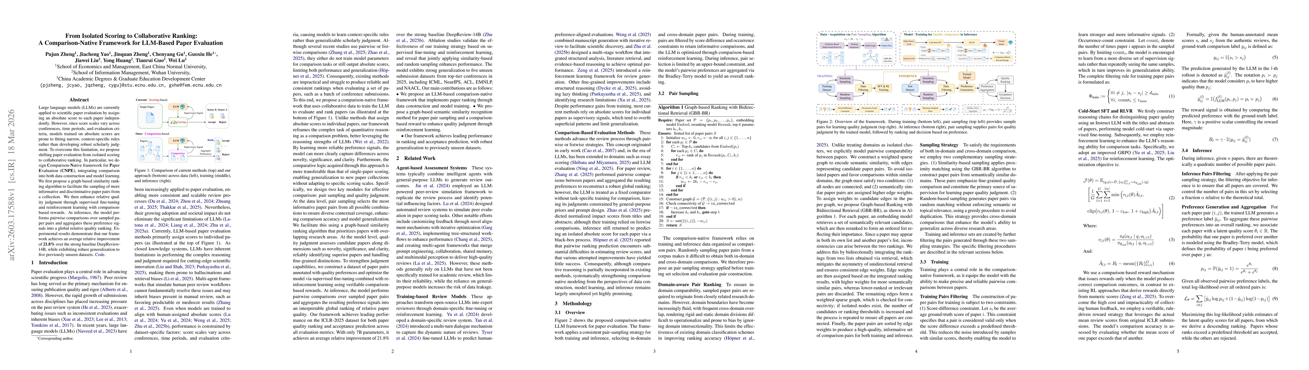 Thumbnail for From Isolated Scoring to Collaborative Ranking: A Comparison-Native Framework for LLM-Based Paper Evaluation