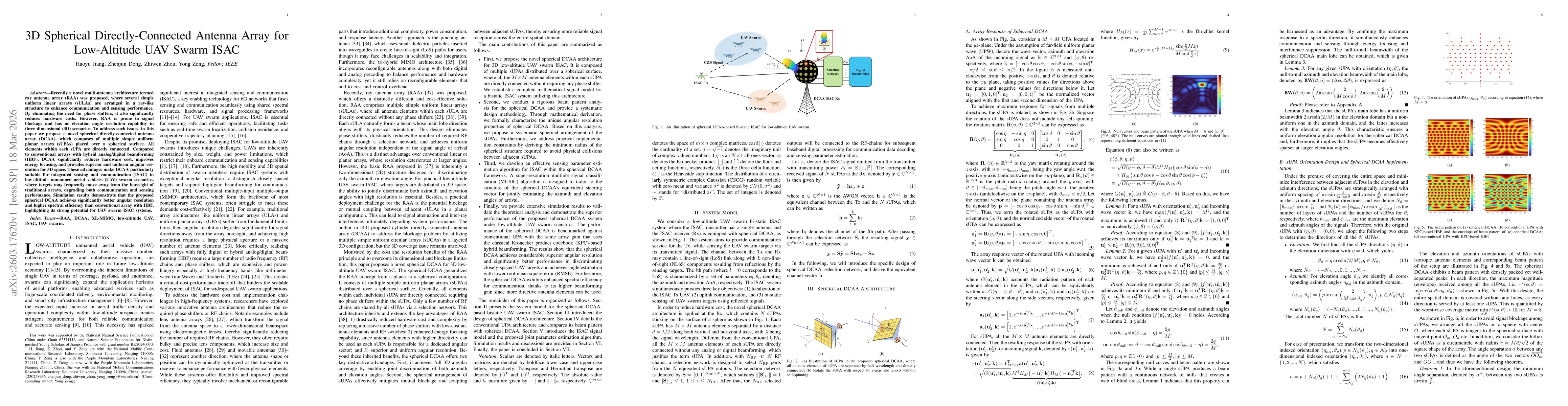 Thumbnail for 3D Spherical Directly-Connected Antenna Array for Low-Altitude UAV Swarm ISAC