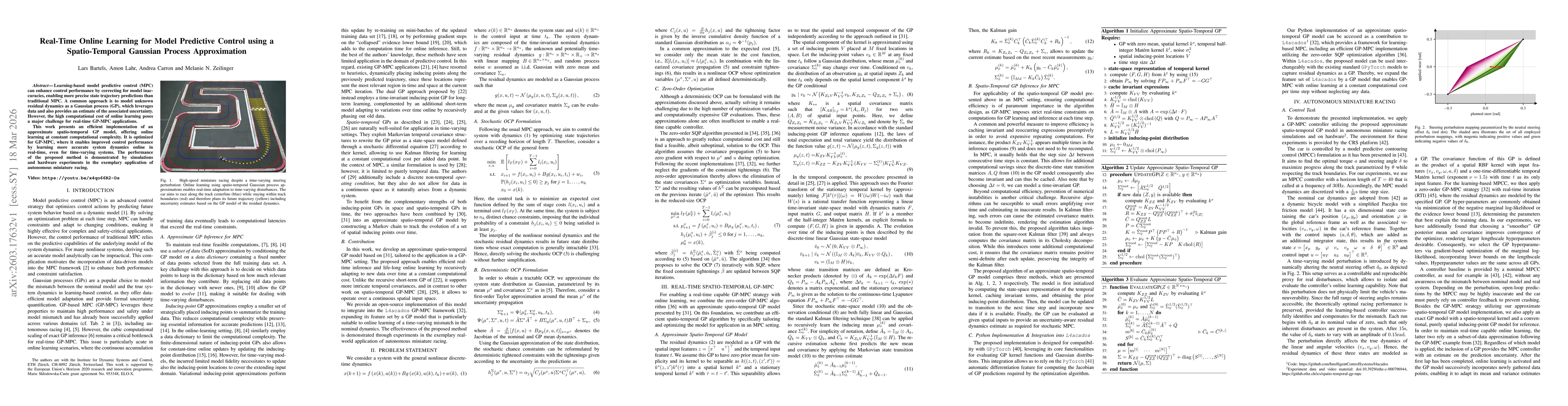 Thumbnail for Real-Time Online Learning for Model Predictive Control using a Spatio-Temporal Gaussian Process Approximation