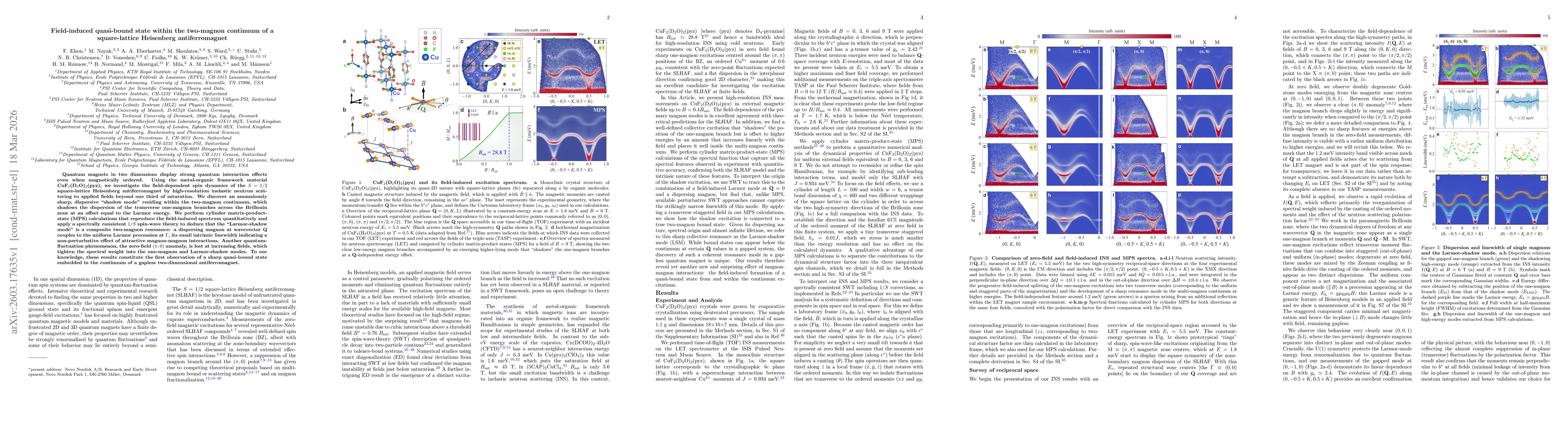 Thumbnail for Field-induced quasi-bound state within the two-magnon continuum of a square-lattice Heisenberg antiferromagnet
