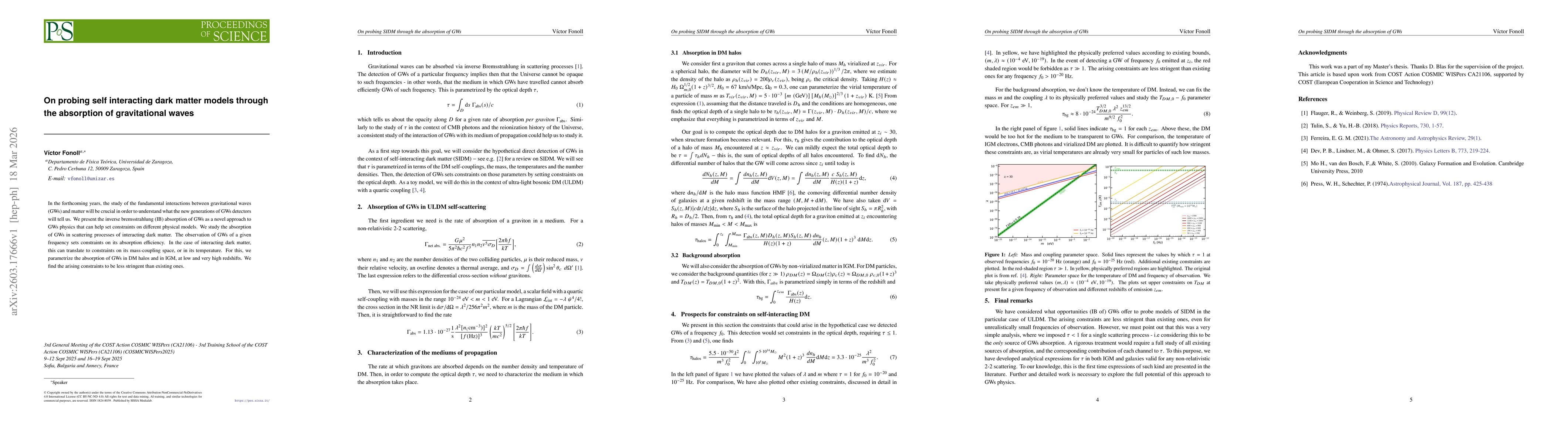 Thumbnail for On probing self interacting dark matter models through the absorption of gravitational waves
