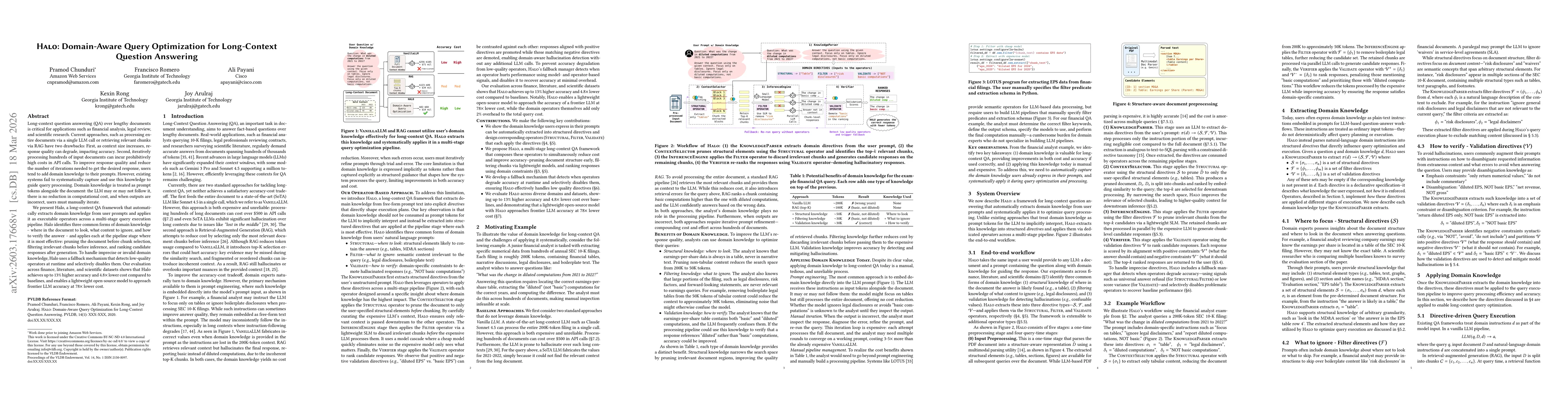 Thumbnail for Halo: Domain-Aware Query Optimization for Long-Context Question Answering