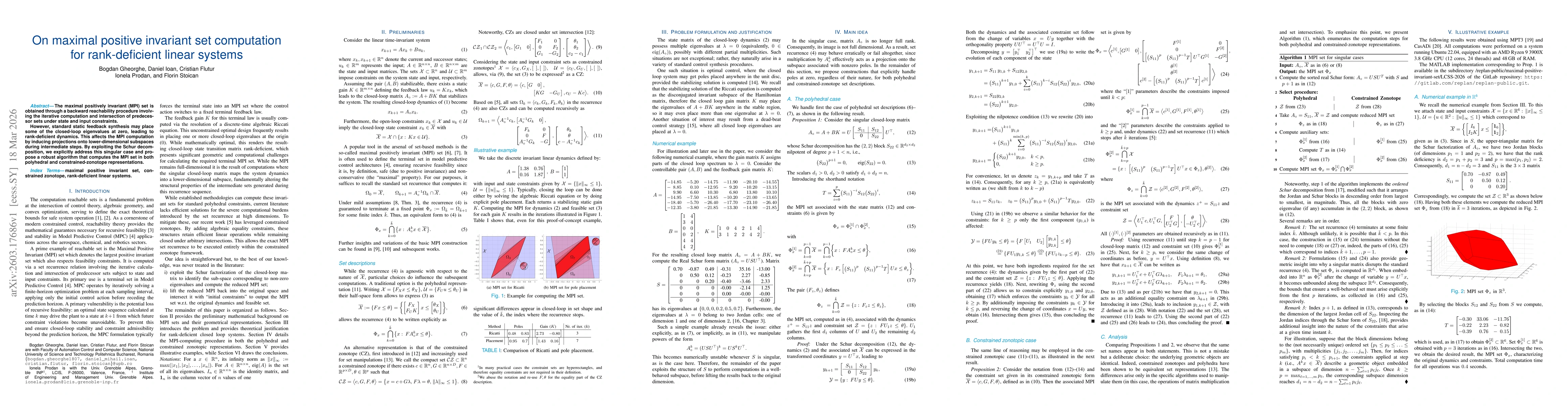 Thumbnail for On maximal positive invariant set computation for rank-deficient linear systems