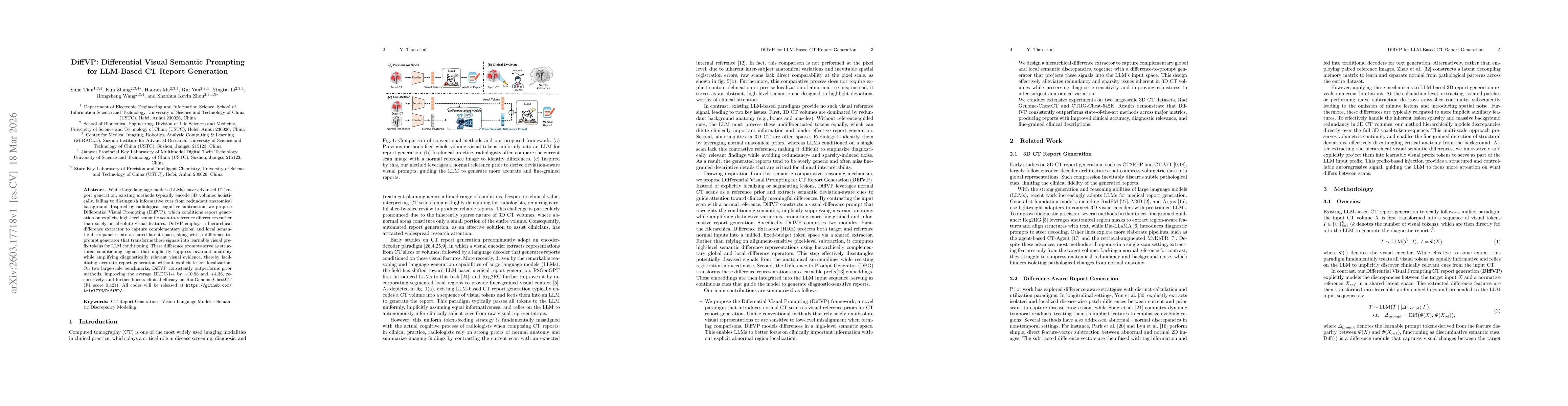 Thumbnail for DiffVP: Differential Visual Semantic Prompting for LLM-Based CT Report Generation