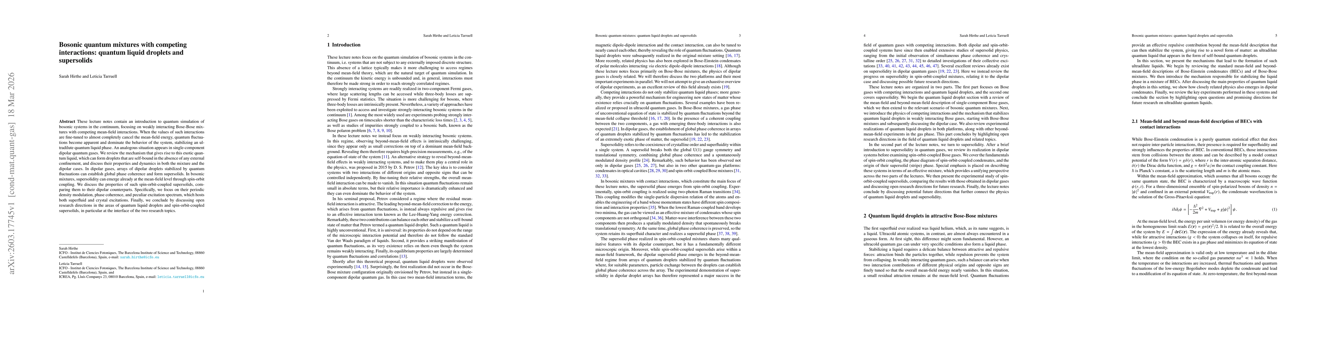Thumbnail for Bosonic quantum mixtures with competing interactions: quantum liquid droplets and supersolids