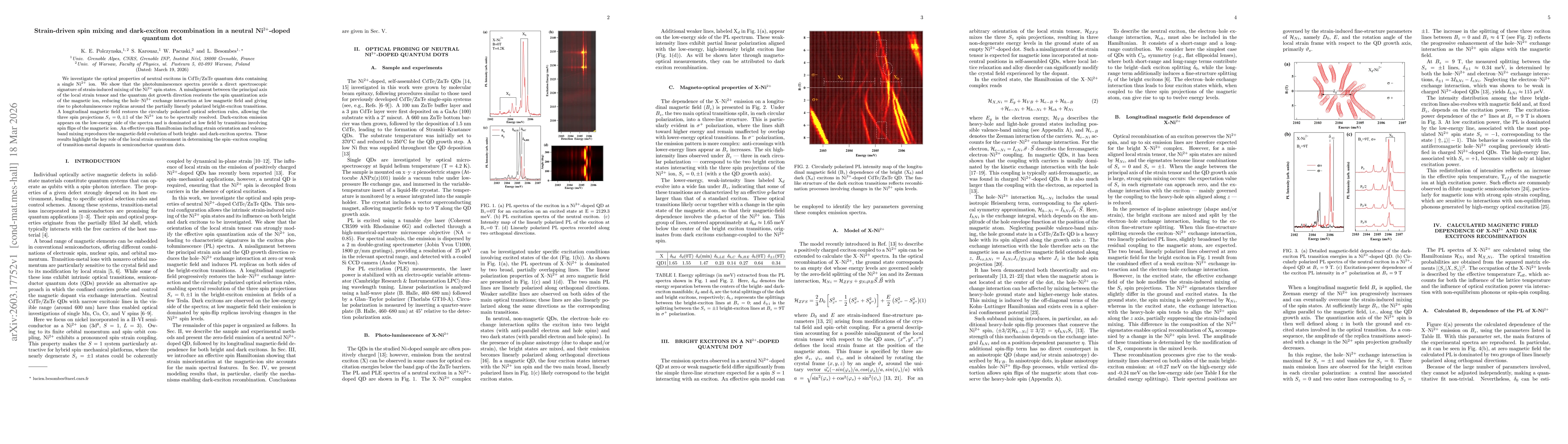 Thumbnail for Strain-driven spin mixing and dark-exciton recombination in a neutral Ni2+ doped quantum dot