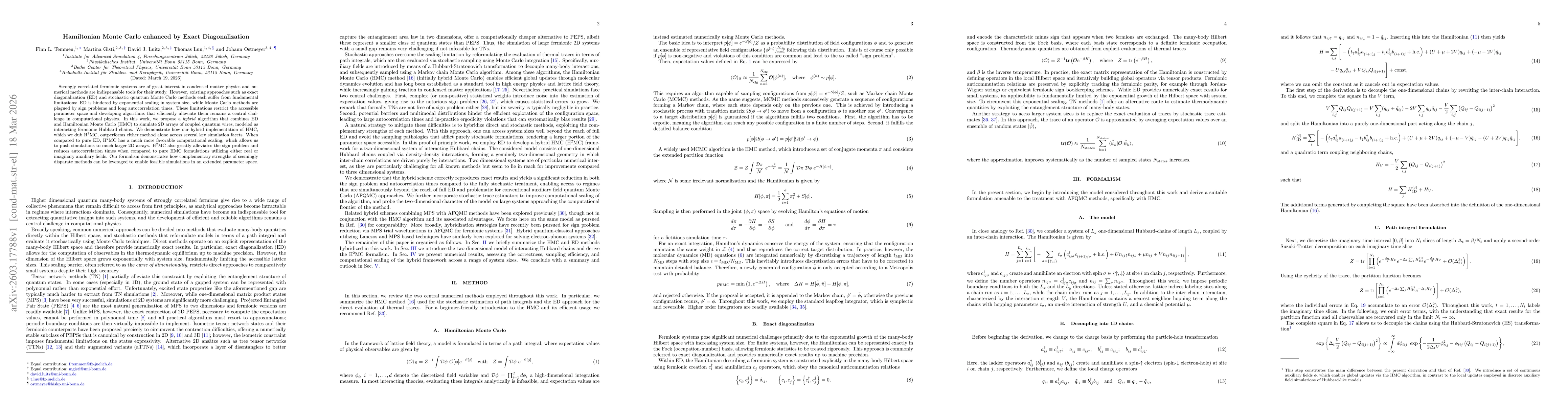 Thumbnail for Hamiltonian Monte Carlo enhanced by Exact Diagonalization