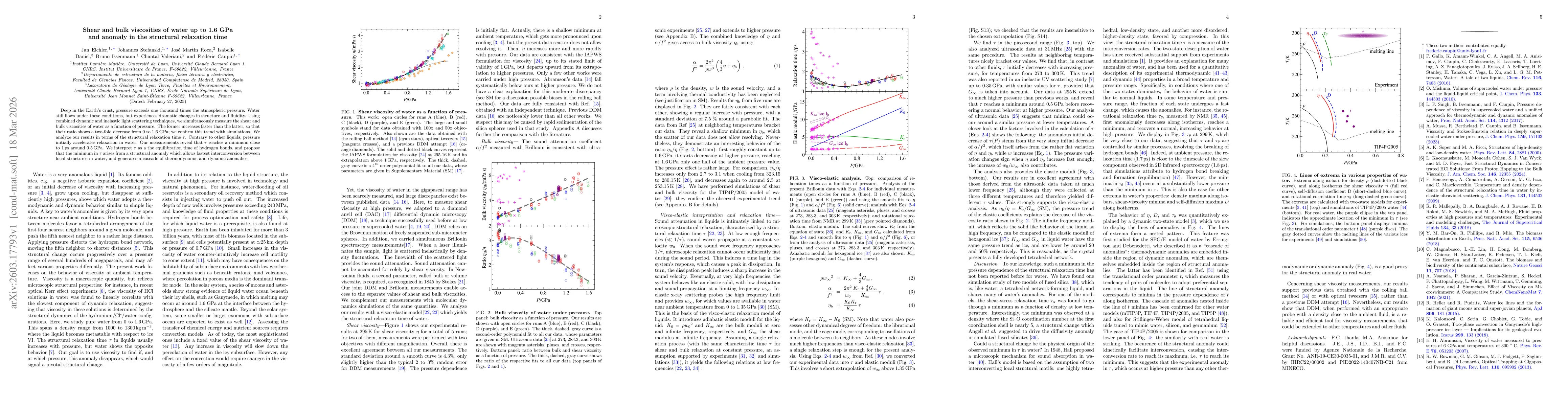 Thumbnail for Shear and bulk viscosities of water up to 1.6 GPa and anomaly in the structural relaxation time