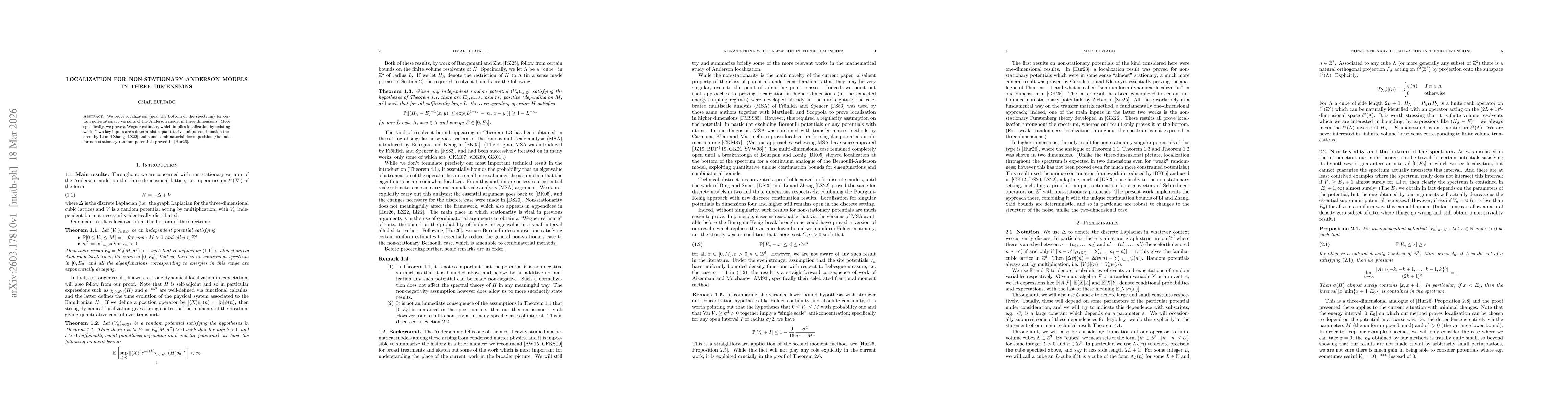 Thumbnail for Localization for non-stationary Anderson models in three dimensions