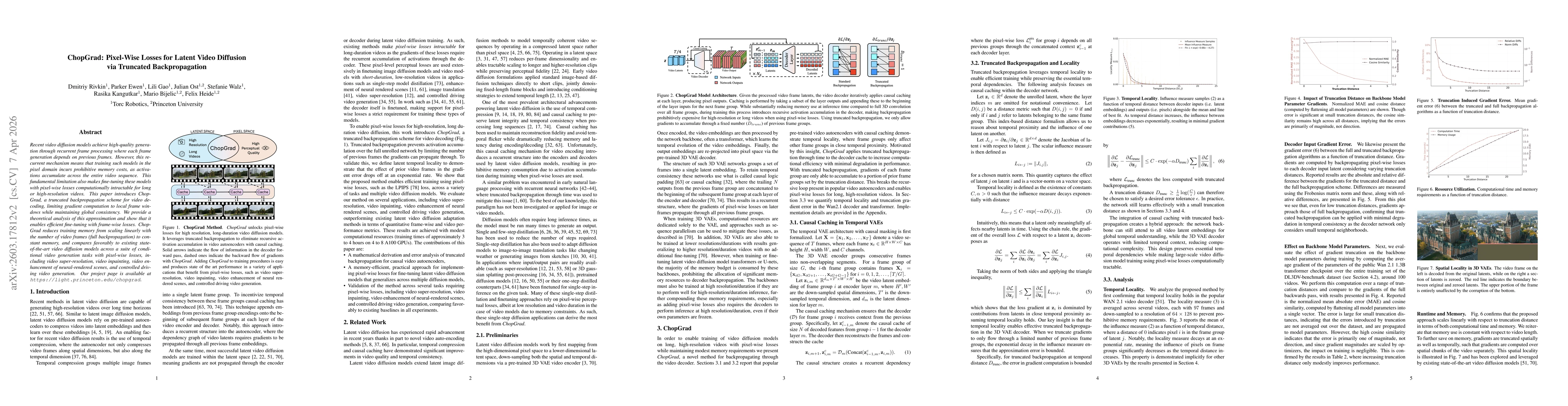 Thumbnail for ChopGrad: Pixel-Wise Losses for Latent Video Diffusion via Truncated Backpropagation