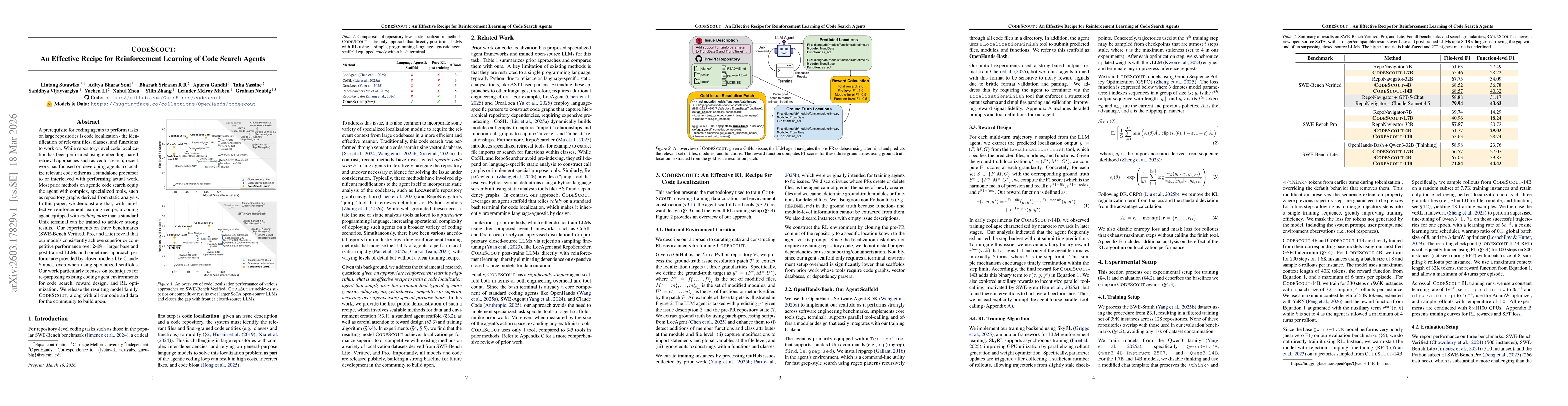 Thumbnail for CodeScout: An Effective Recipe for Reinforcement Learning of Code Search Agents