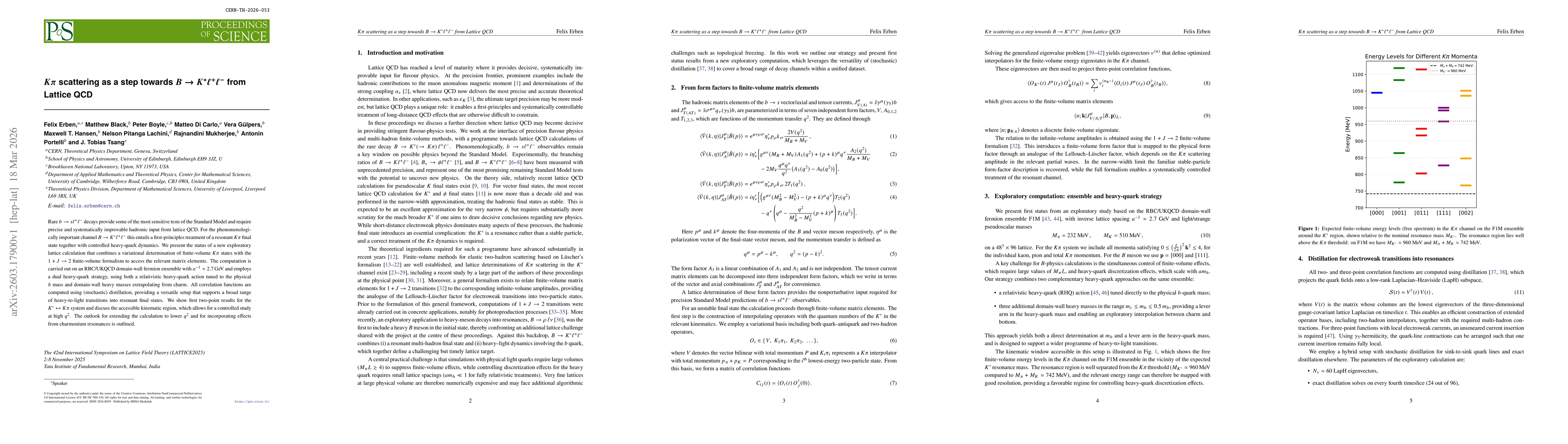 Thumbnail for $K π$ scattering as a step towards $B \to K^* \ell^+ \ell^-$ from Lattice QCD